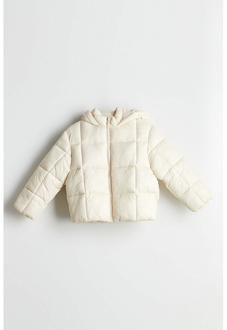 Geaca cu vatelina si gluga - Crem