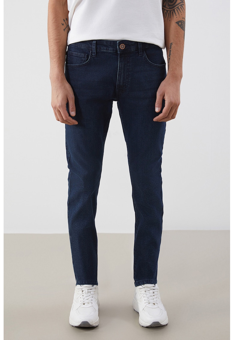 Blugi skinny cu talie joasa - Albastru ultramarin