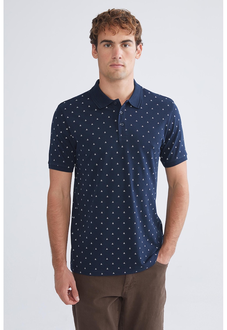 Tricou polo din bumbac cu model grafic