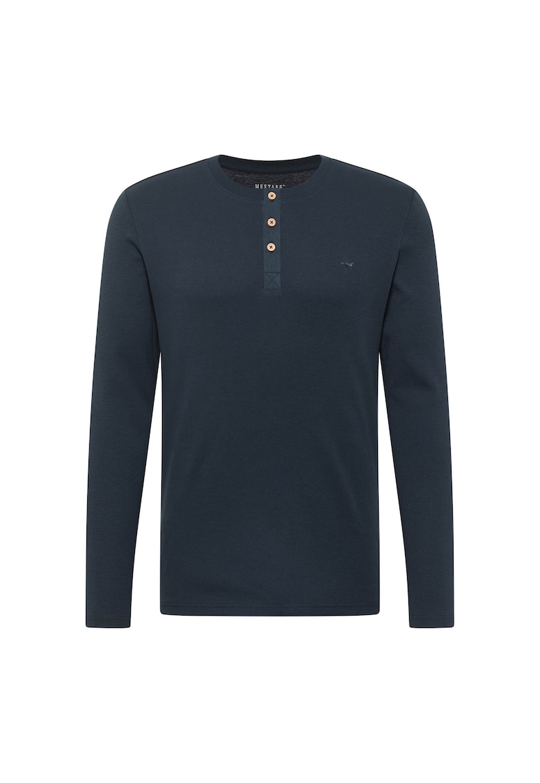Mustang Bluza uni din bumbac organic - Albastru inchis