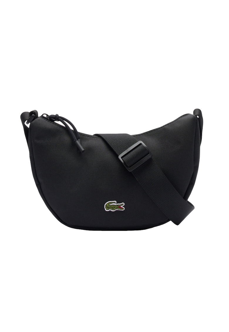 Lacoste Geanta unisex in forma de semiluna cu logo - Negru