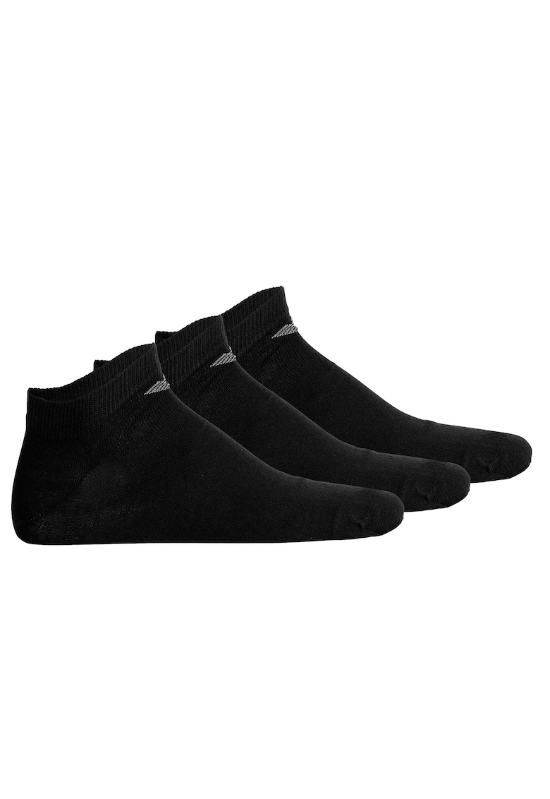 Emporio Armani Set de sosete pana la glezna cu logo - 3 perechi - Negru