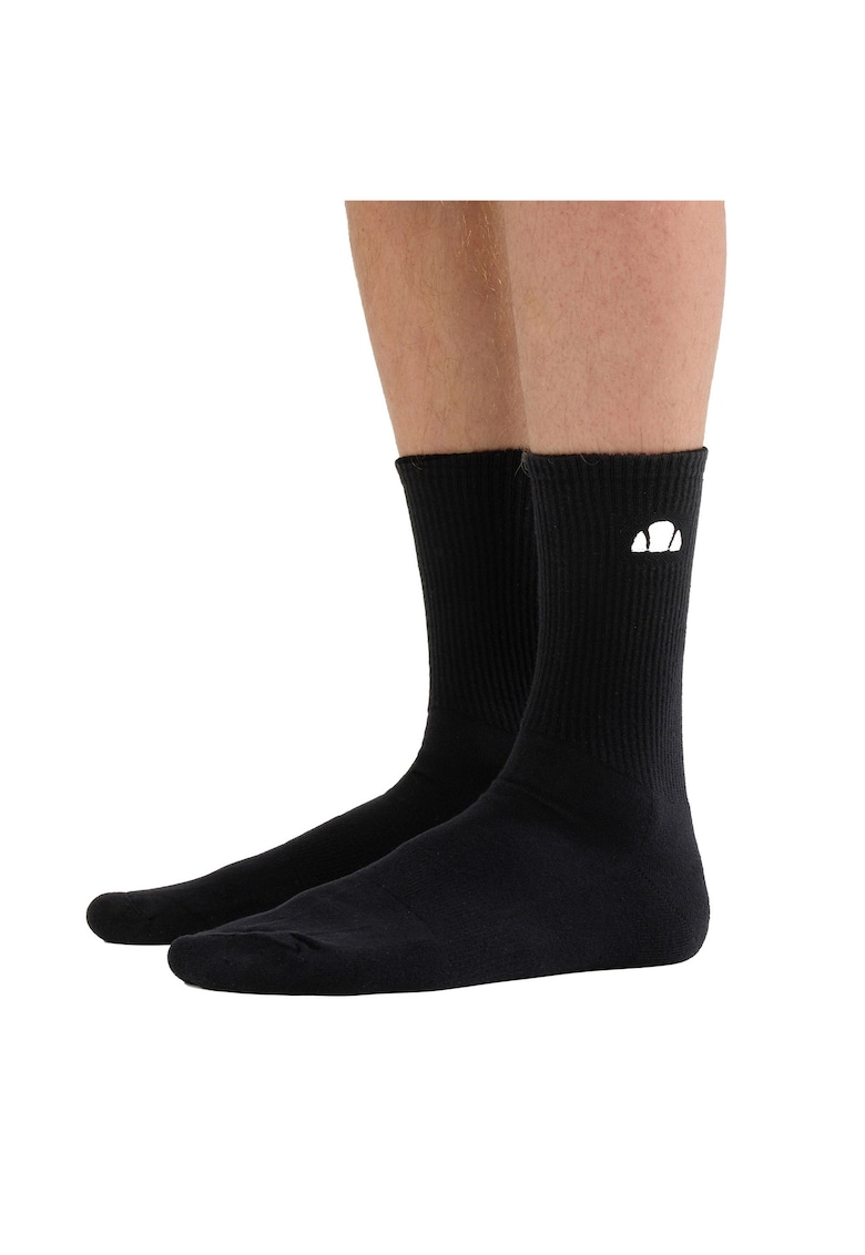 Ellesse Set de sosete lungi unisex cu terminatie striata - 3 perechi - Negru