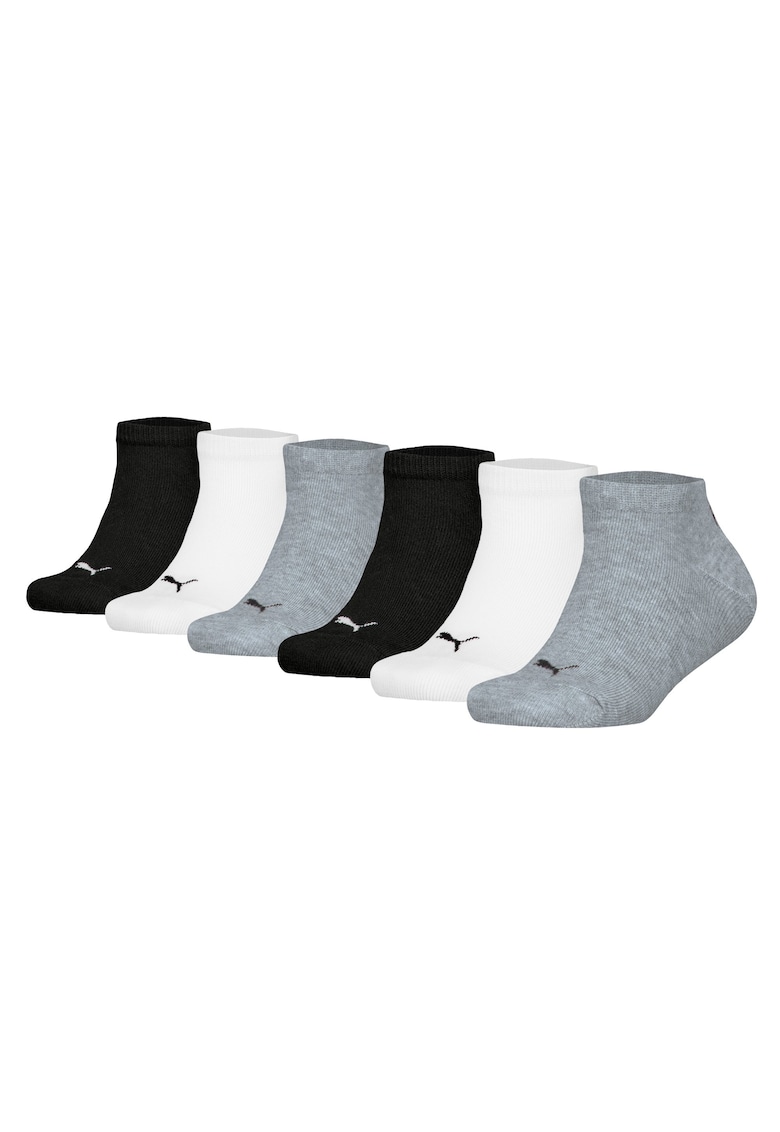 Set de sosete scurte cu logo - 6 perechi - Alb/Negru/Gri