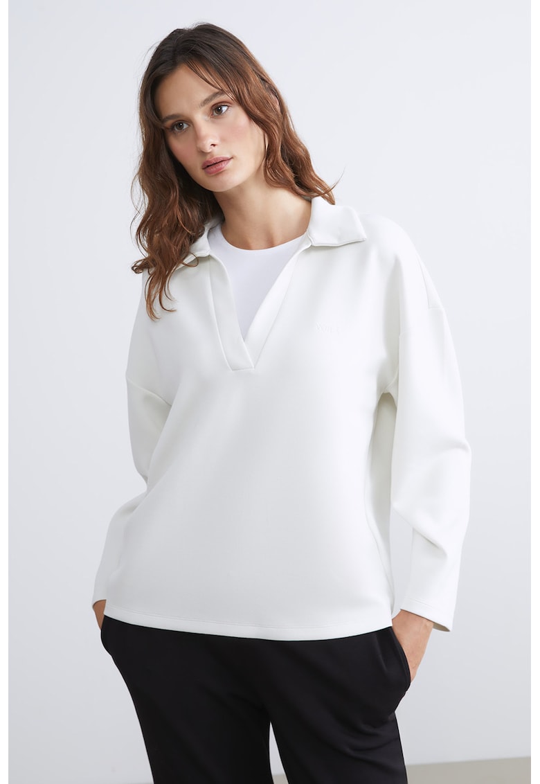 Bluza de trening polo cu decolteu in V