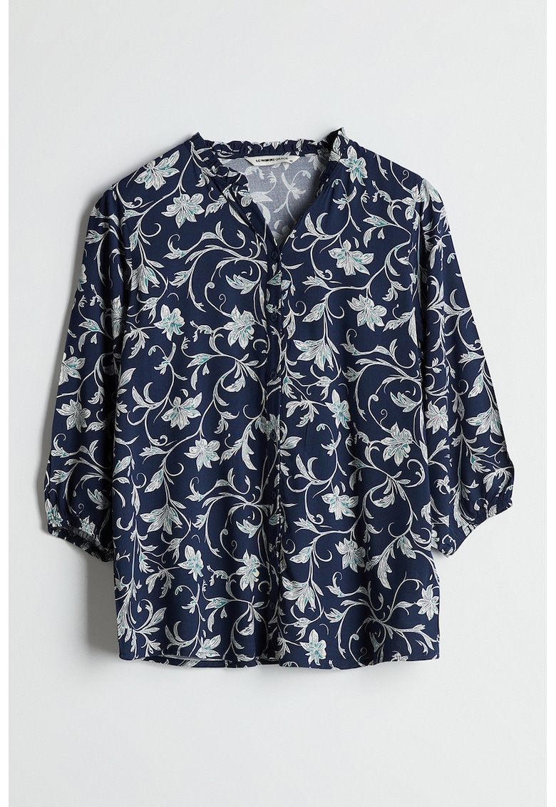 Bluza cu decolteu in V si imprimeu floral