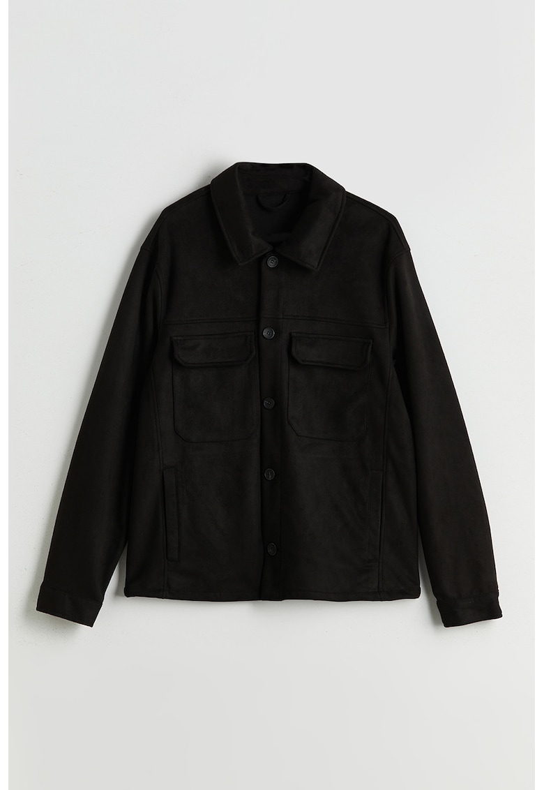 Jacheta-camasa cu model uni si buzunare pe piept