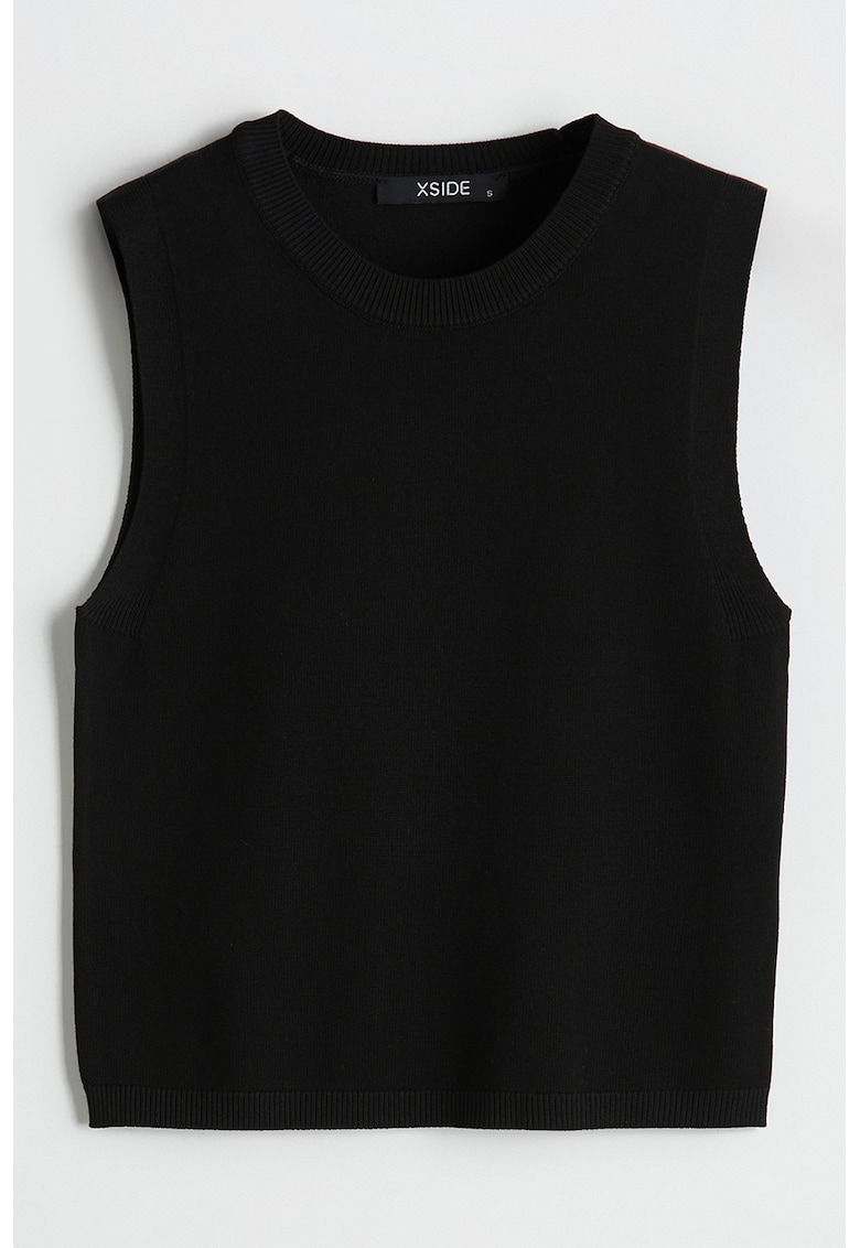 Top tricotat fin cu model uni