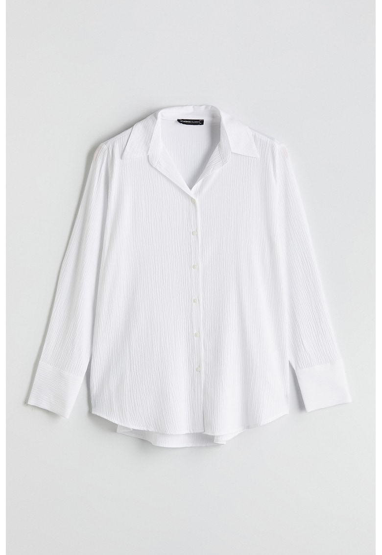 Camasa cu maneci lungi si aspect texturat
