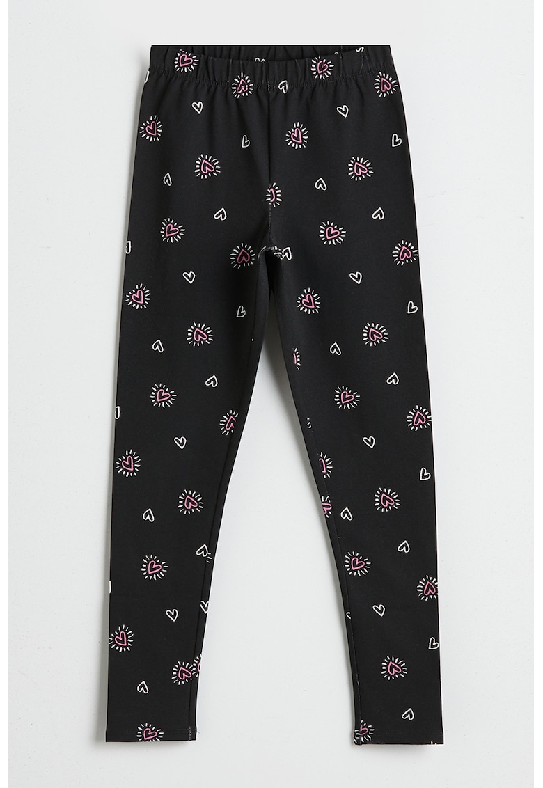 Colanti cu talie elastica - Alb/Negru/Roz