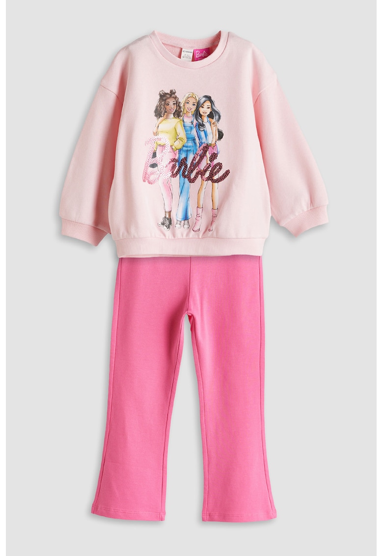 Set de bluza de trening si pantaloni de trening cu imprimeu Barbie