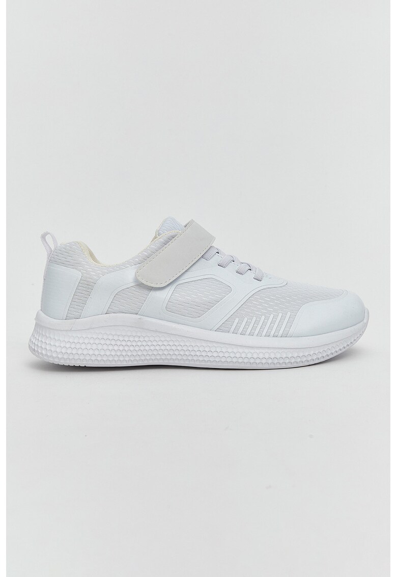 Pantofi sport low-cut din plasa cu garnituri din material sintetic - Alb murdar