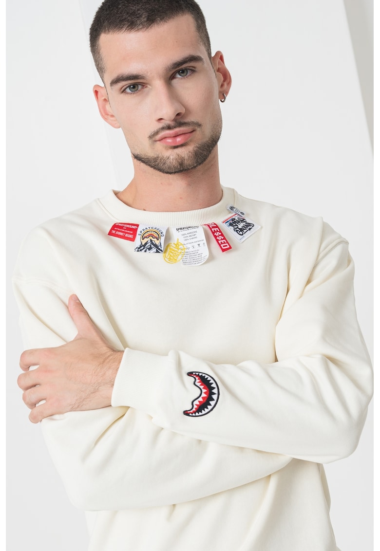 Bluza de trening din bumbac - decorat cu etichete