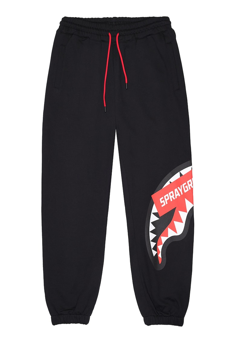Pantaloni de trening cu snur de ajustare si logo