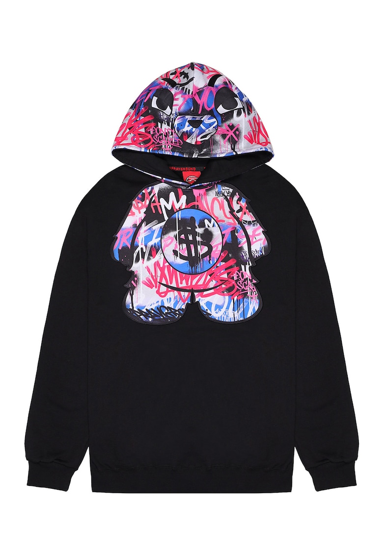 Hanorac lejer cu imprimeu grafitti - Negru/Lila/Roz