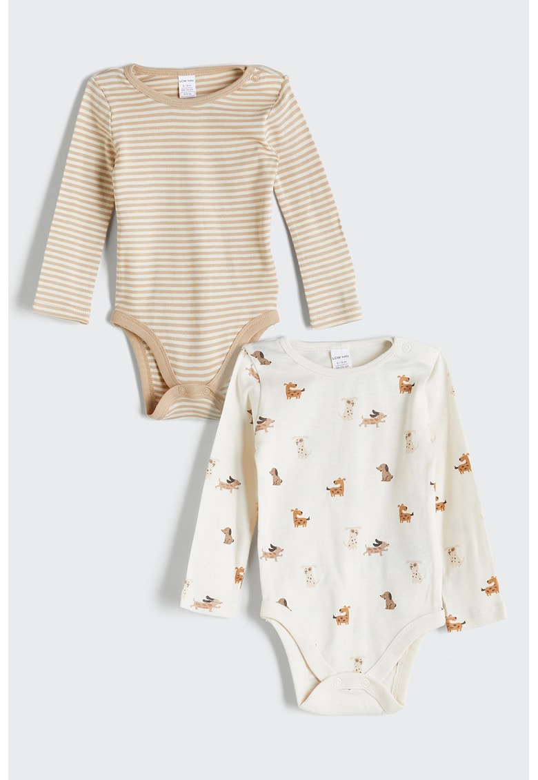 Set de body-uri cu model si maneci lungi