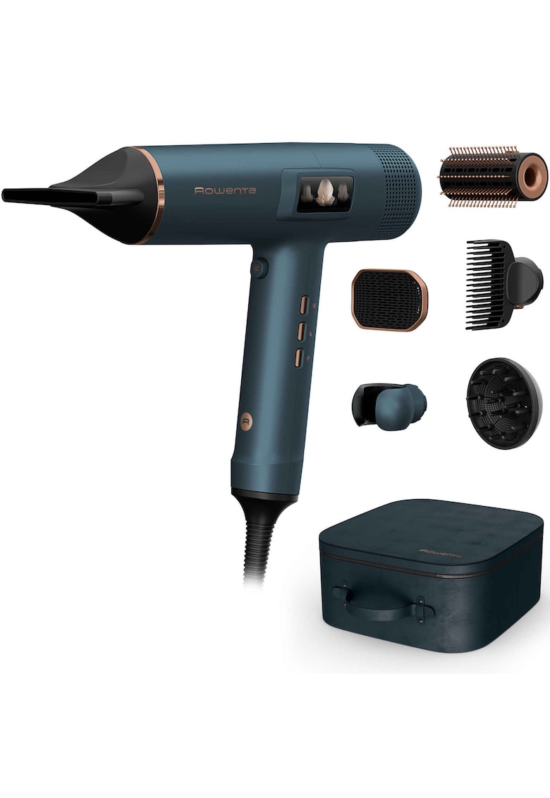 Uscator de par Maestria For You - 1800W - 3 trepte de viteza si temperatura - concentrator Air Smooth Pro - accesoriu Root Lifter - difuzor pentru volum - generator de ioni - ecran LCD - functie flux de aer rece - geanta depozitare - verde