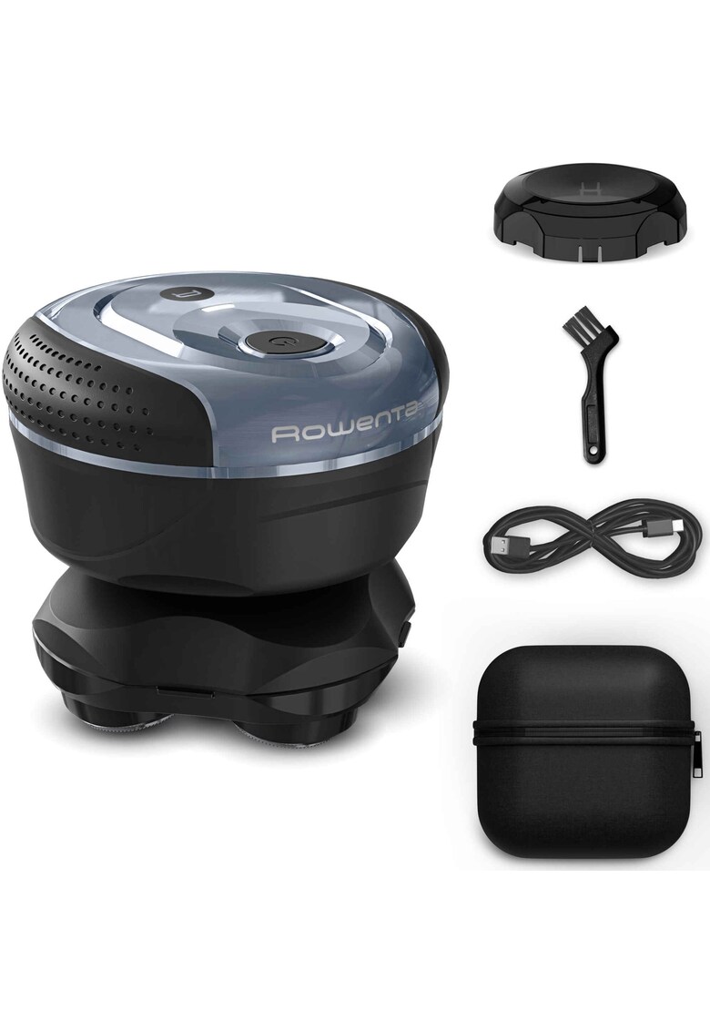 Aparat de ras pentru cap Head Shaver - pana la 80 minute autonomie - 7300 RPM - 5 capete flexibile cu invelis din titan - precizie de 0.1 mm - tehnologia GentleSkin - Wet & Dry - husa inclusa - negru & albastru