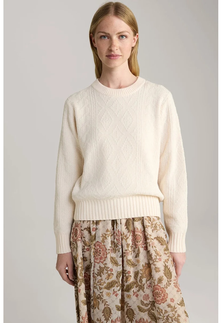 Pulover regular fit cu guler rotund