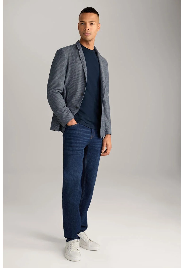 Blugi drepți cu buzunare frontale - Albastru