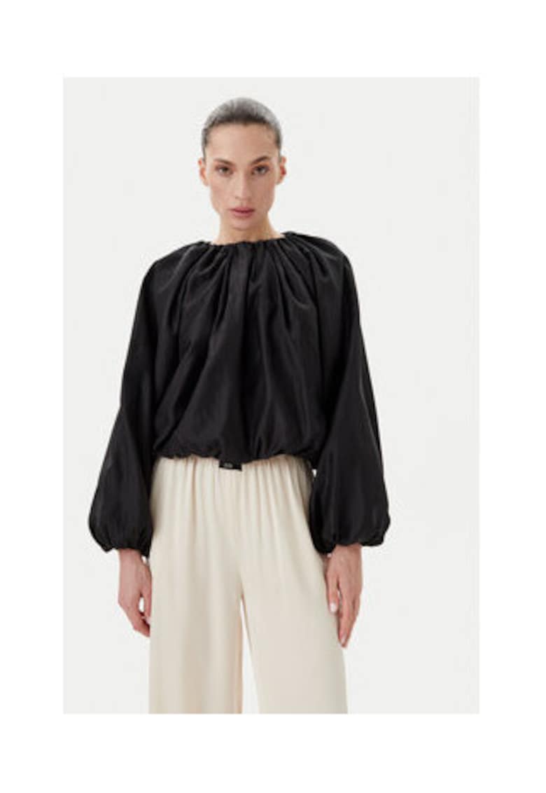 Bluza dama - material sintetic - negru -