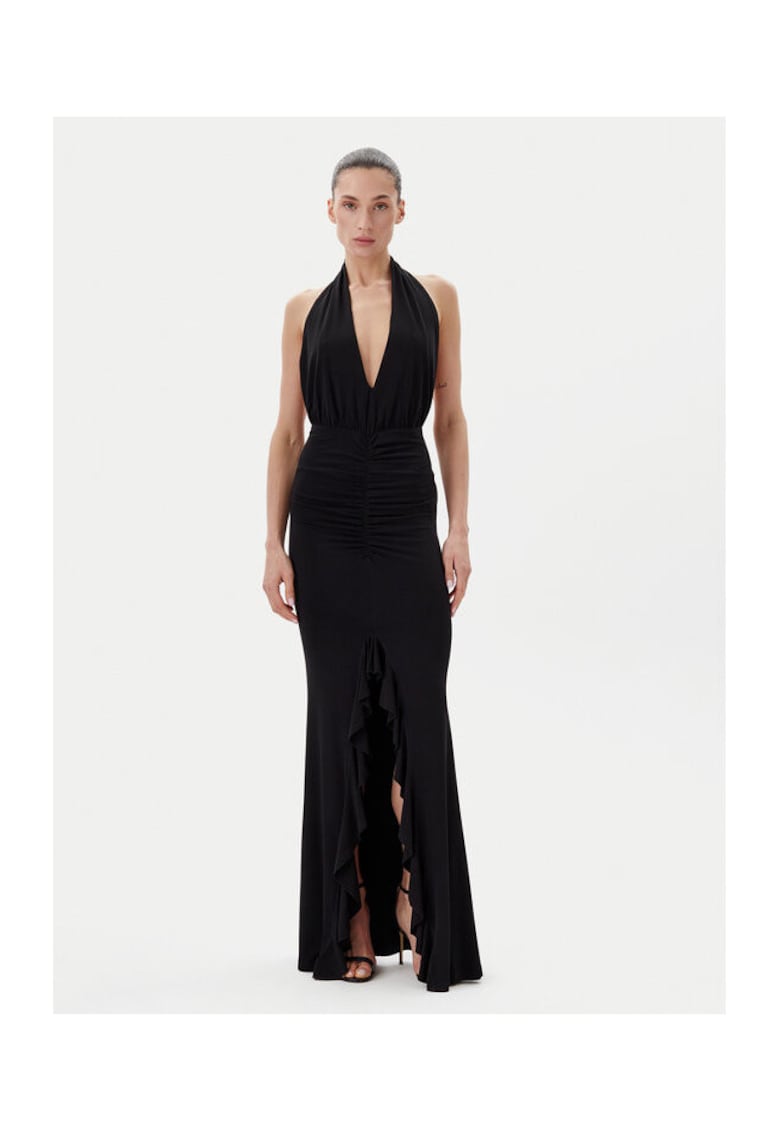 Rochie de seara - neagra - material sintetic