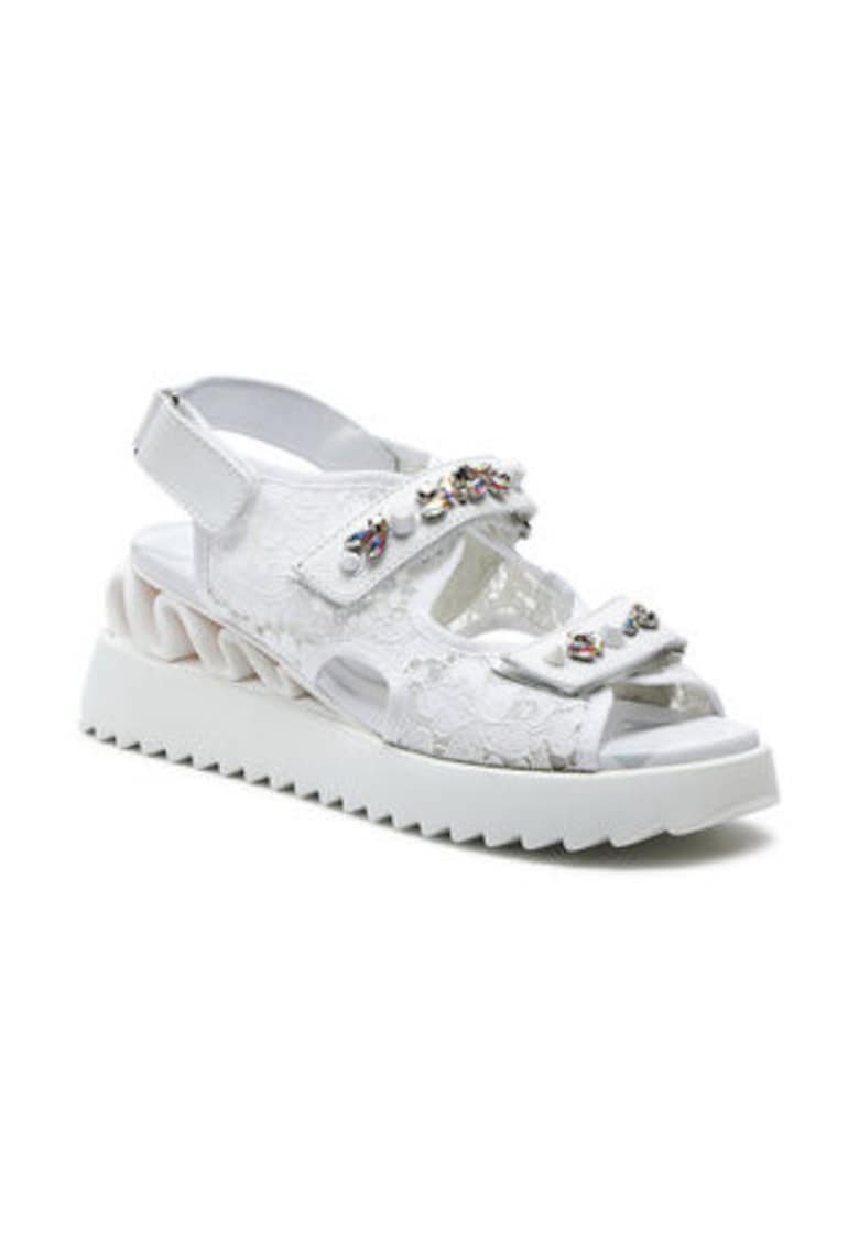 Sandale de dama - 303773748 - textil - alb - Sandale de dama - 303773748 - textil - alb -