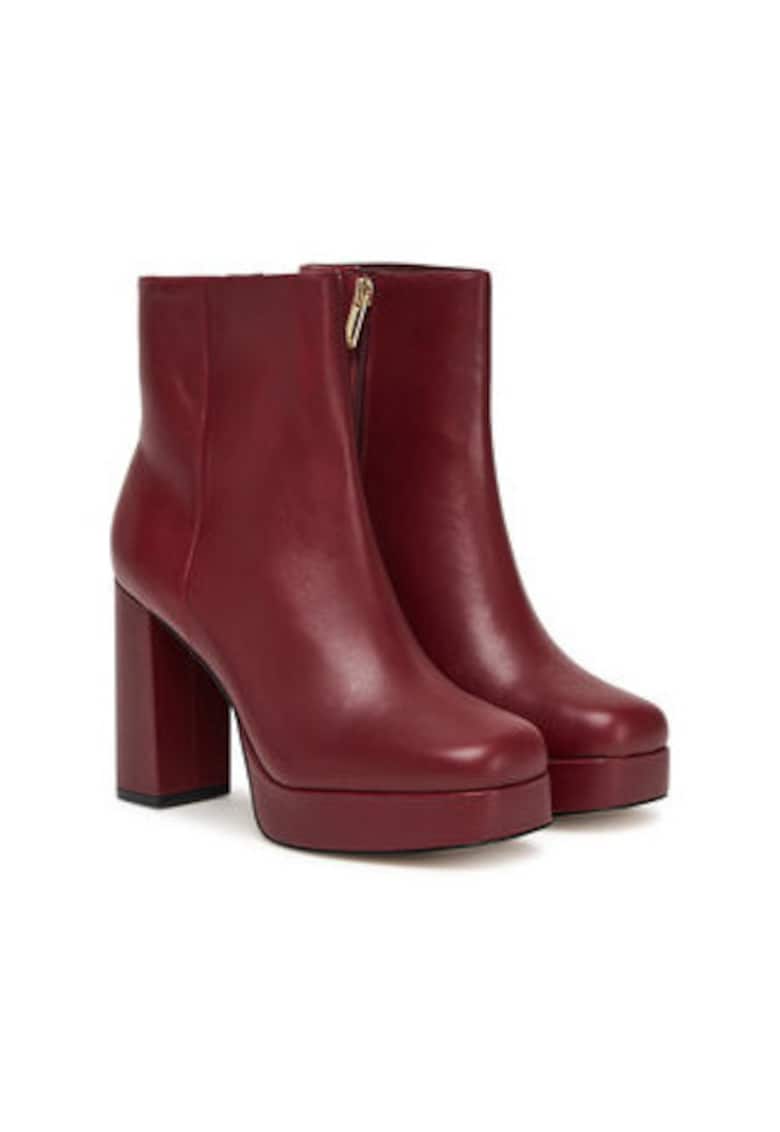 Botine dama - piele naturala - rosu