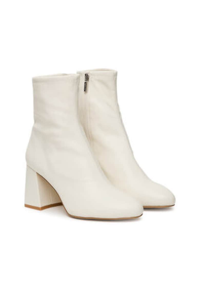 Botine dama - piele ecologica - alb