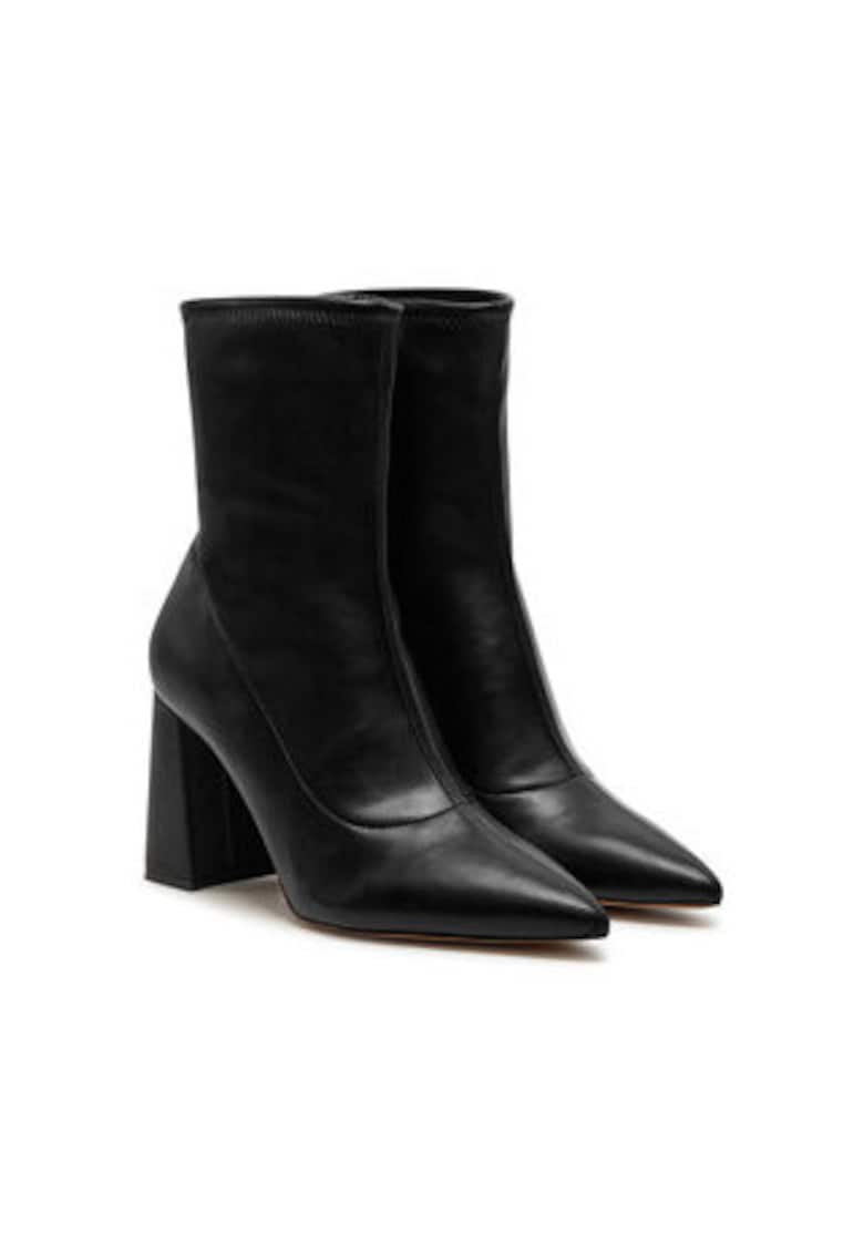 Botine dama -  piele ecologica - negru