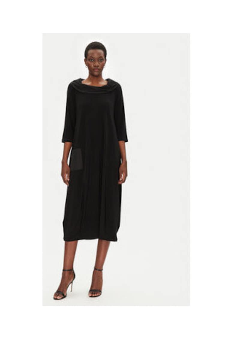 Rochie tricotata - negru - material sintetic -