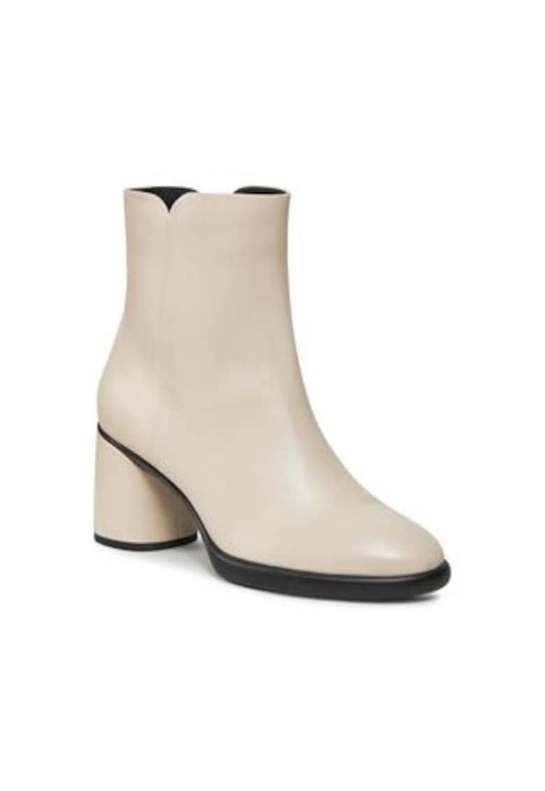 Botine dama -  piele naturala - crem