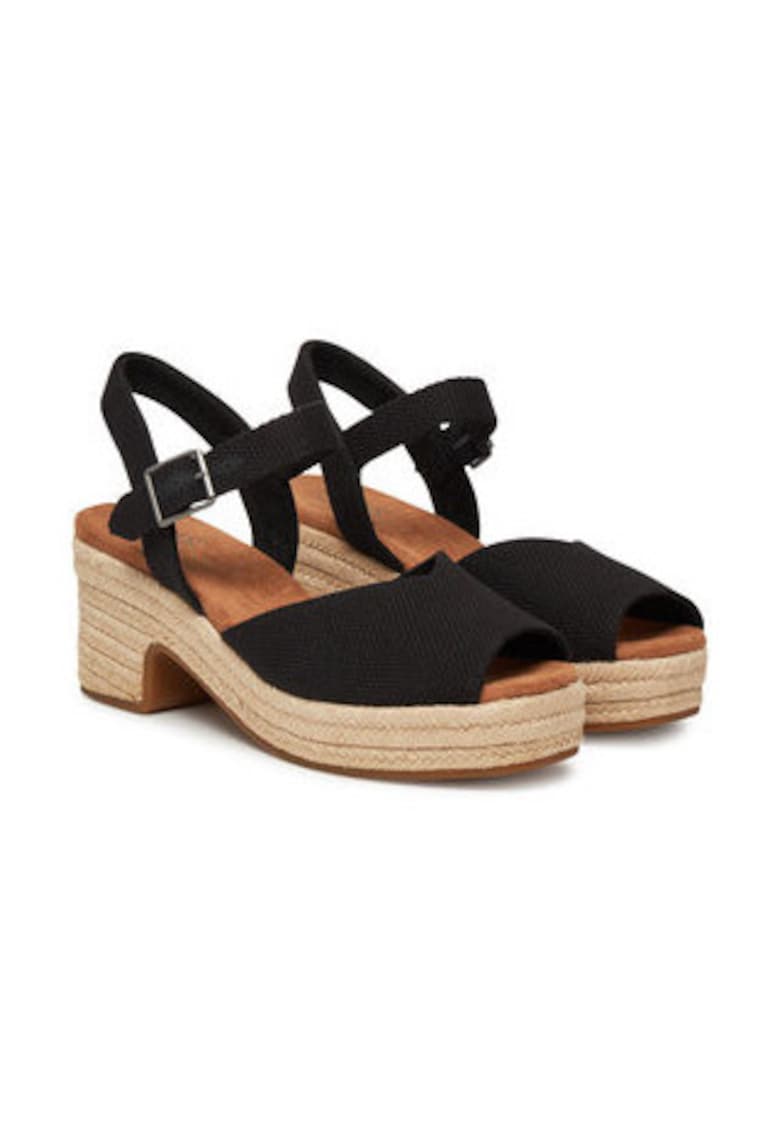 Sandale dama -  negru - material textil -