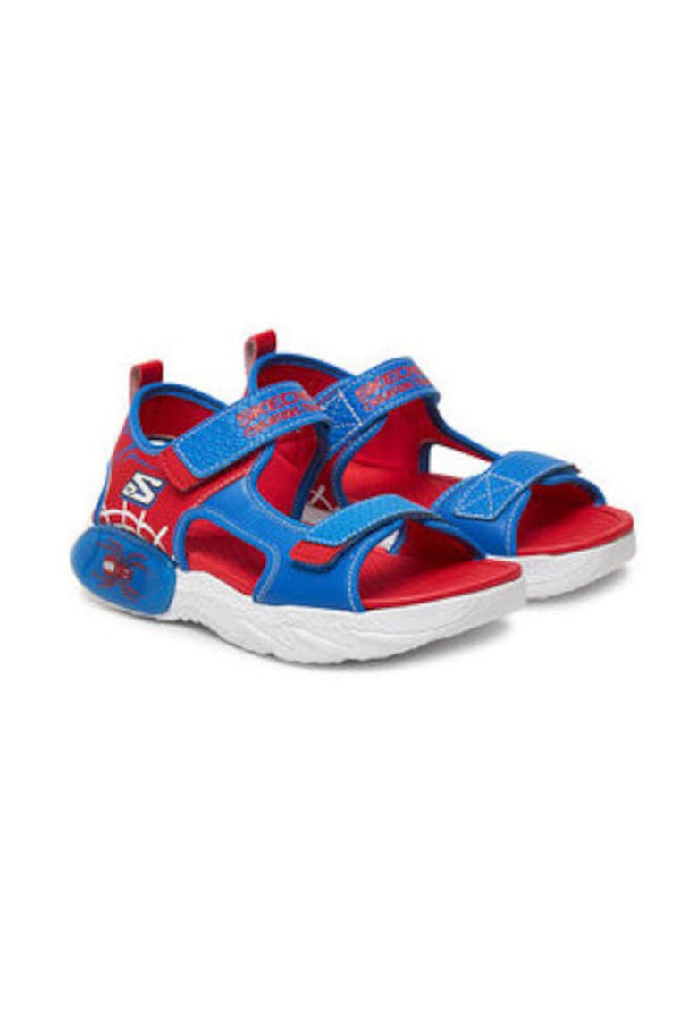 Sandale flatform cu velcro - Multicolor