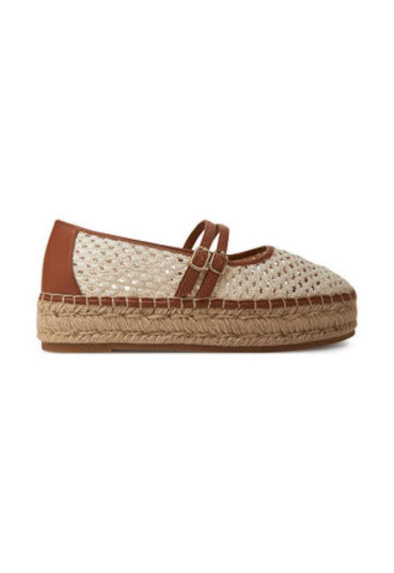 Mocasini dama -  bej-maro - material textil