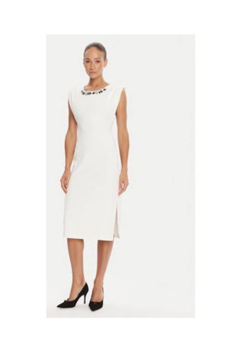 Rochie cocktail Dama - Alb - poliester - elastan