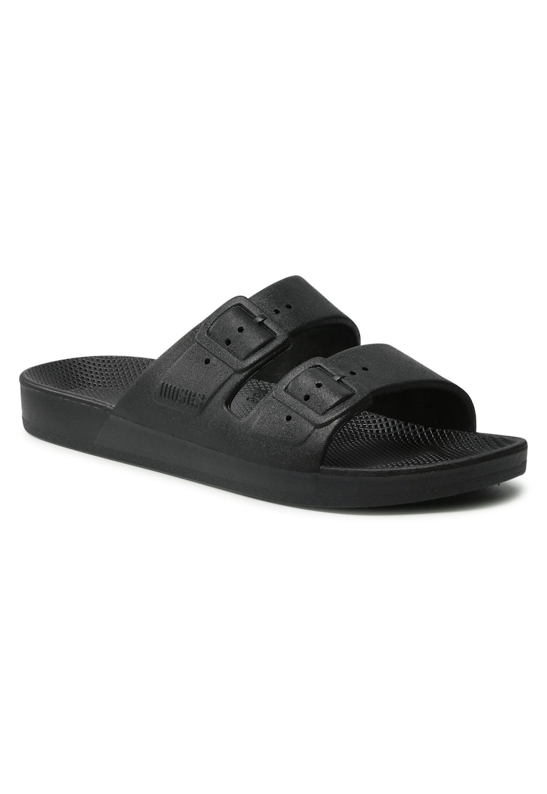 Papuci unisex - negru - plastic - design minimalist -