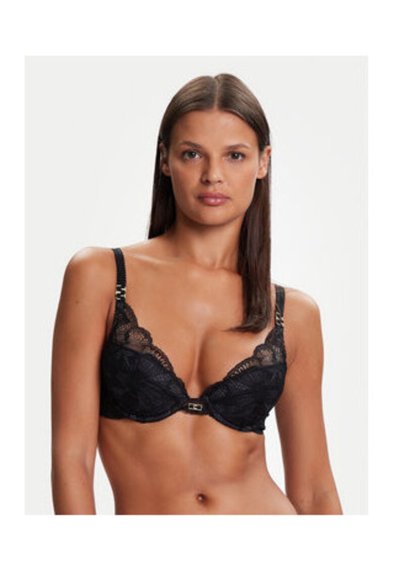 Sutien push-up - negru - material sintetic -