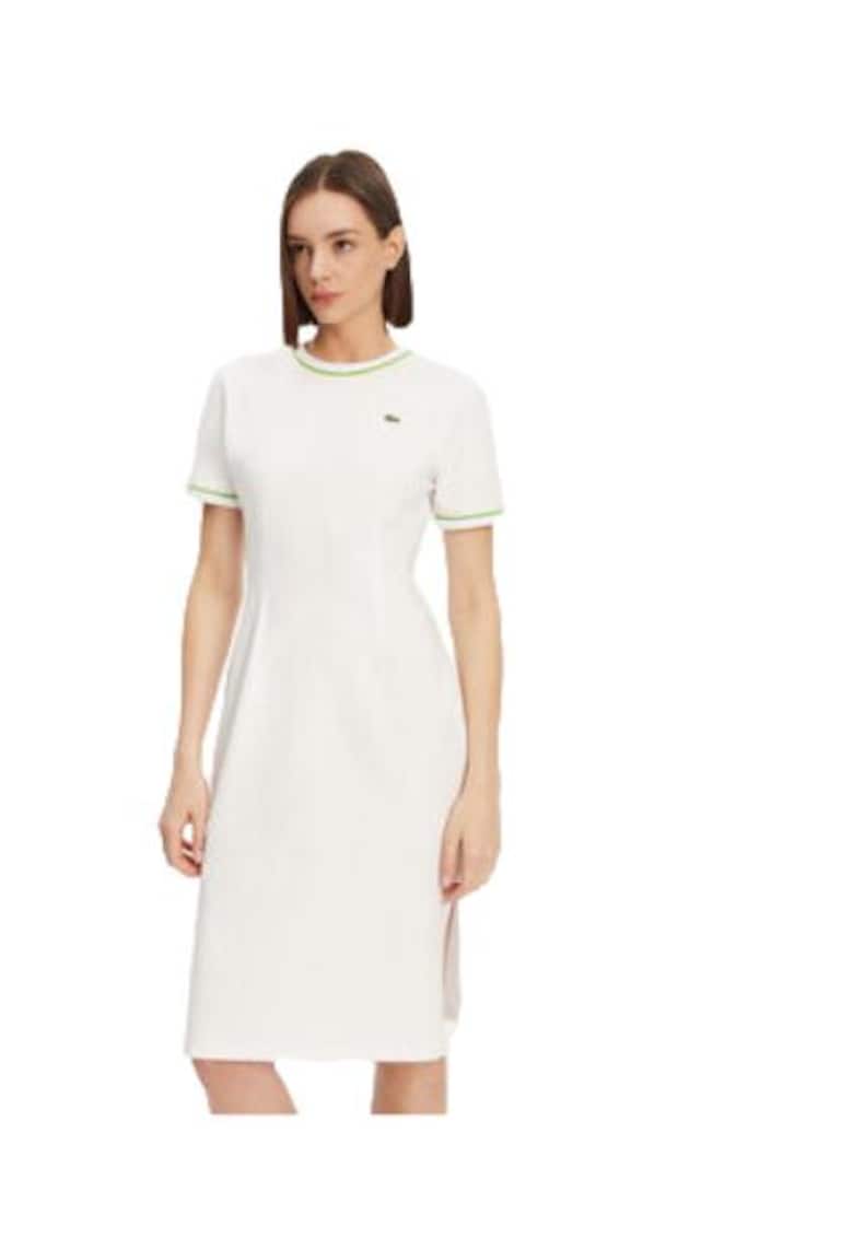 Rochie casual - material sintetic - alb -