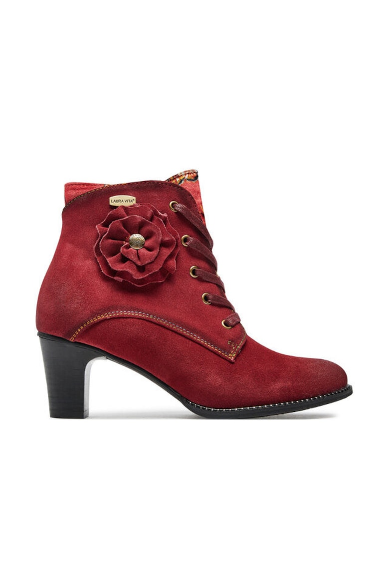 Laura Vita Ghete dama - piele naturala - toc bloc - rosu
