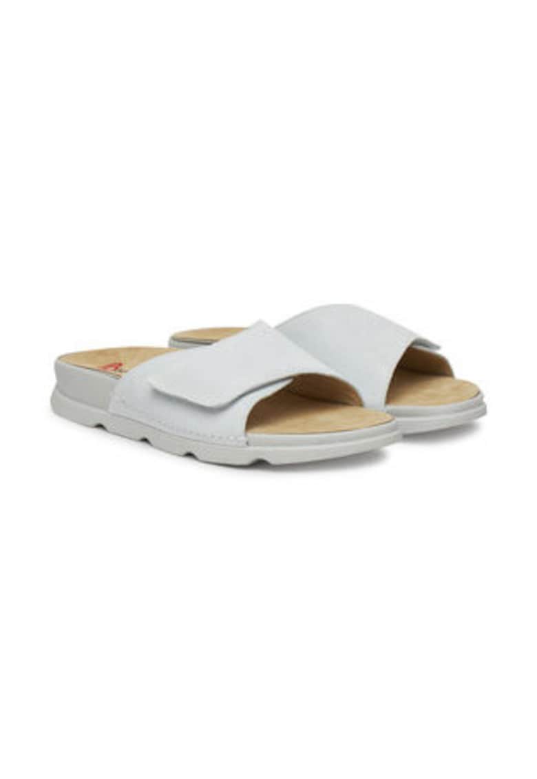 Papuci dama - piele naturala - gri -