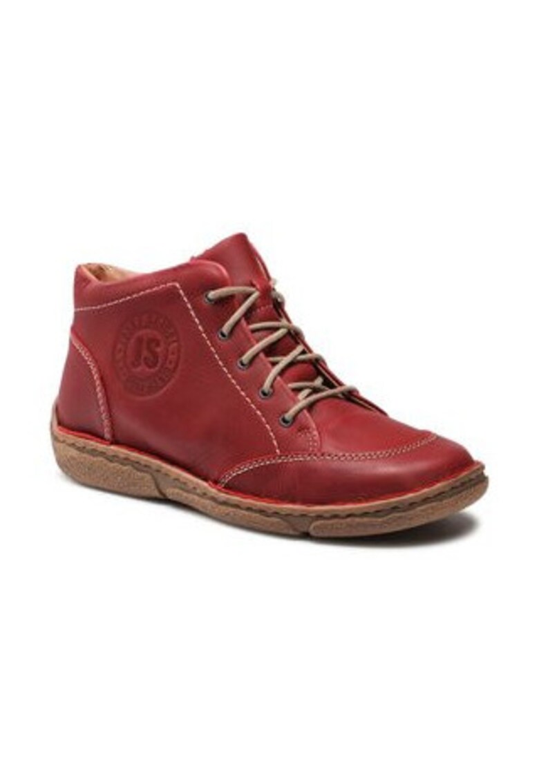 Botine dama - piele naturala - rosu
