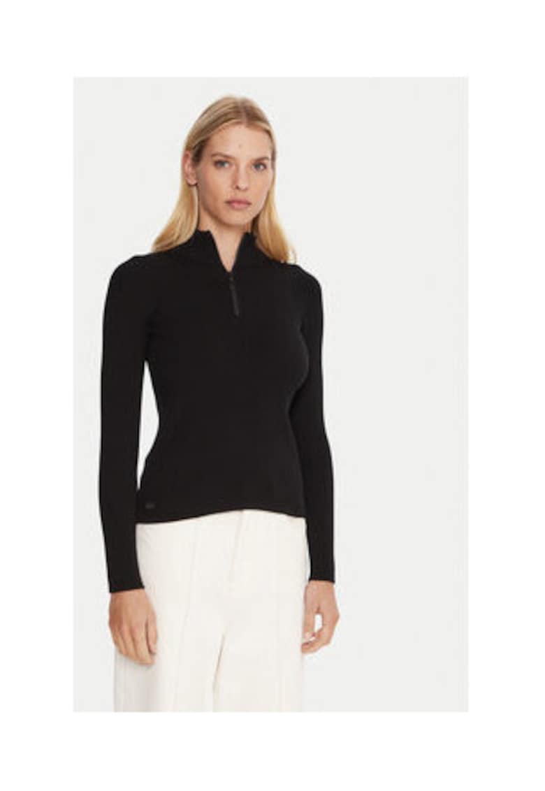 Pulover de dama - 305549068 - material sintetic - negru -