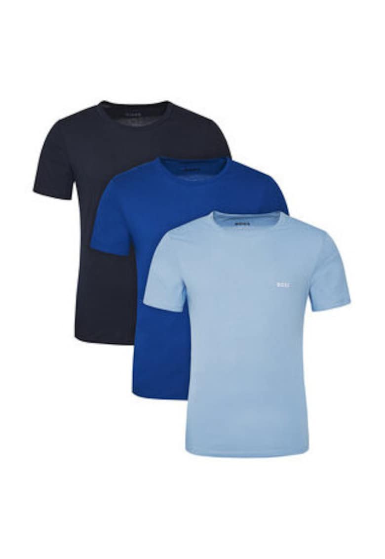 Set de 3 tricouri barbatesti - albastru - material sintetic