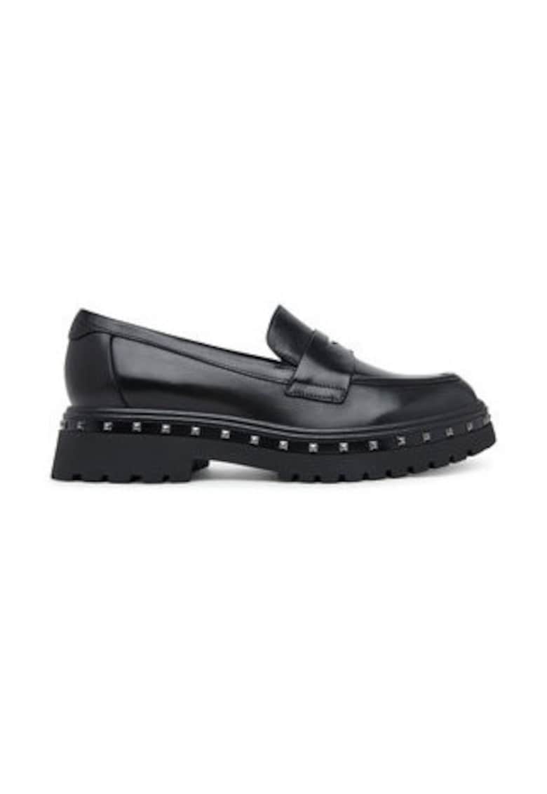 Mocasini dama - piele naturala - negru -