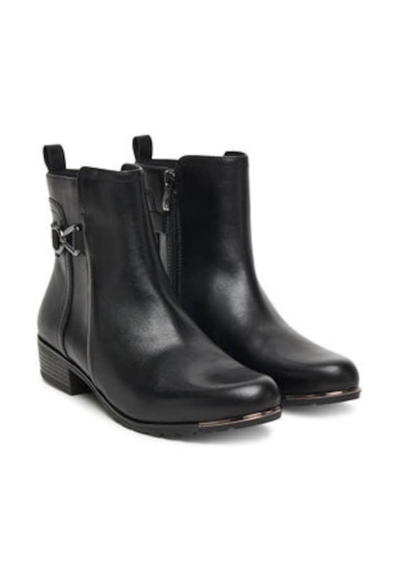 Botine pentru femei - piele naturala - negru