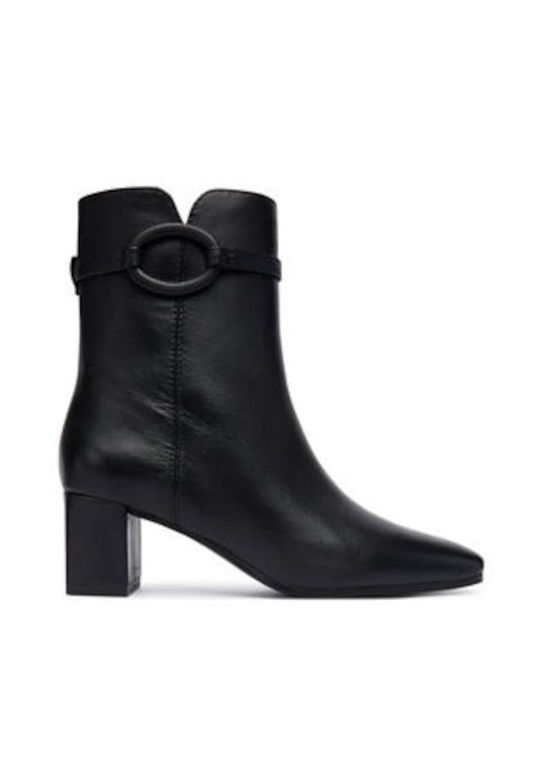 Botine dama piele naturala - negru