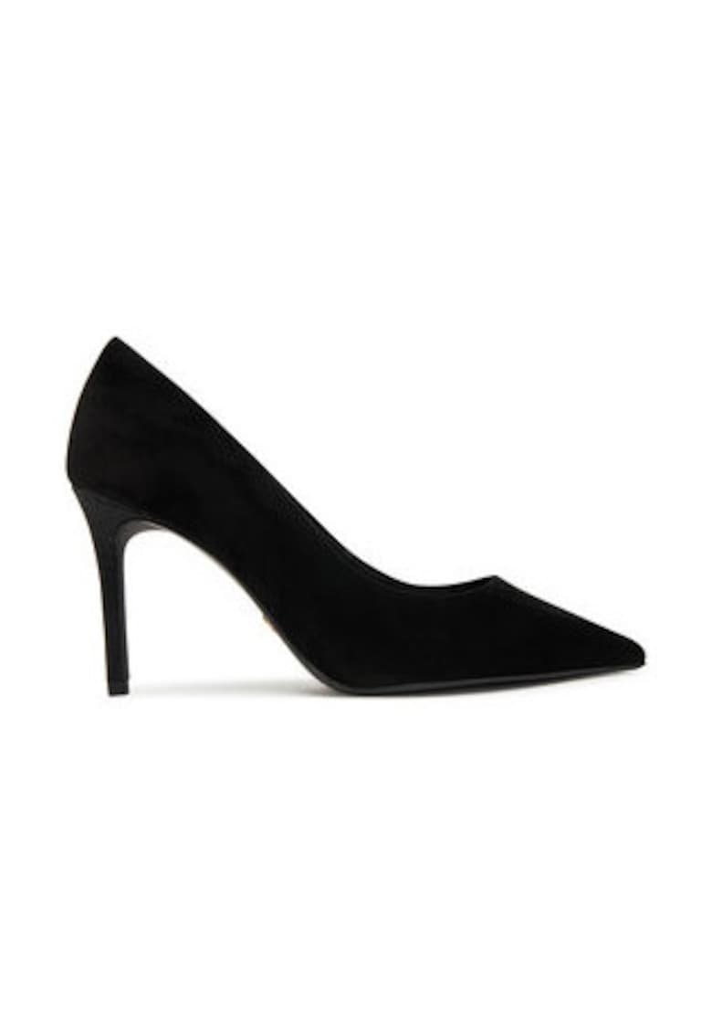 Tamaris Pantofi dama - toc inalt - piele naturala - negru -