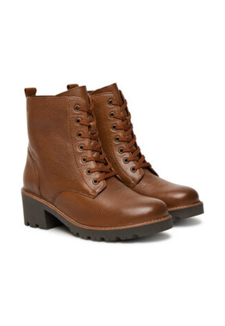 Ghete dama pana la glezna - 305257208 - piele naturala - maro