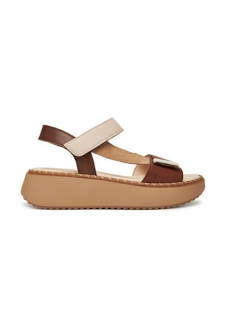 Sandale dama - 304981548 - piele naturala - maro/bej -